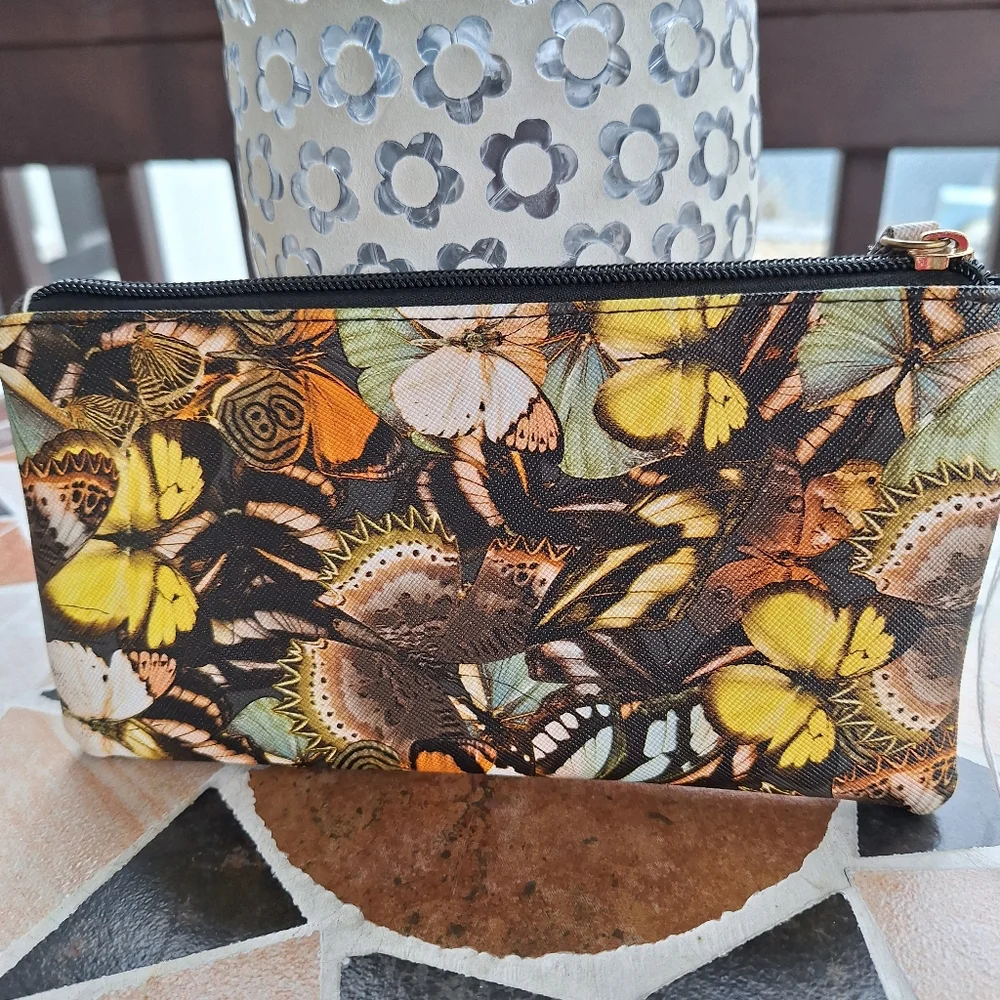 Butterfly Heritage Clutch or Organizer with Cute Snap Closure
